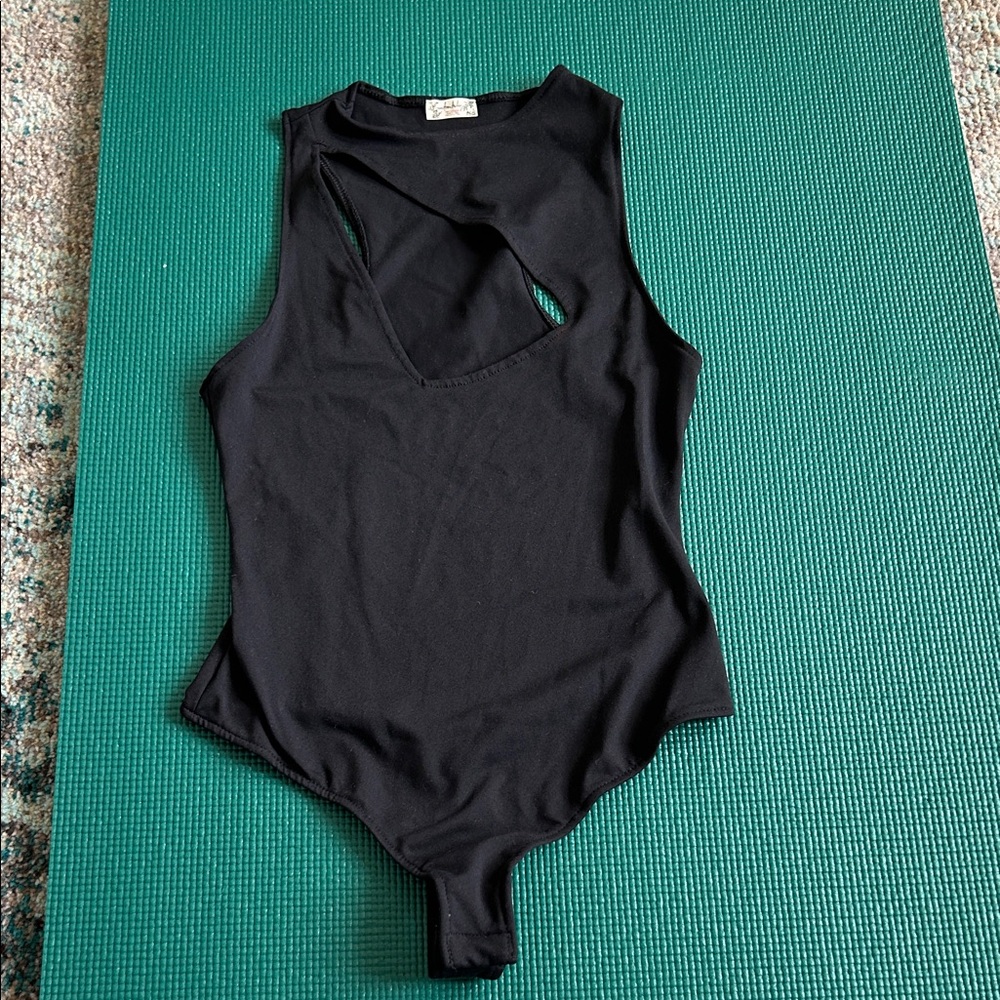 Free people cut out Black Bodysuit